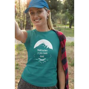 MMO Dámské tričko Chodit na hory Barva: Smaragdově zelená, Velikost: XL