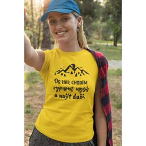 MMO Dámské tričko Do hor chodím Barva: Žlutá, Velikost: XL