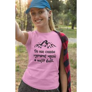 MMO Dámské tričko Do hor chodím Barva: Ružová, Velikost: XL