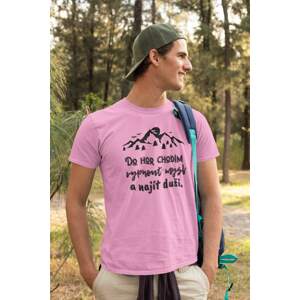 MMO Pánské tričko Do hor chodím Barva: Ružová, Velikost: XL