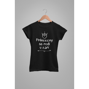 MMO Dámske tričko Princezny se rodí v září Barva: Černá, Velikost: 2XL