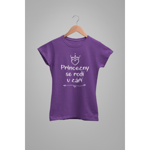 MMO Dámske tričko Princezny se rodí v září Barva: Fialová, Velikost: XS