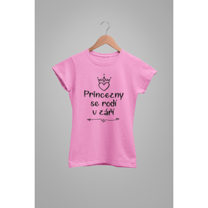 MMO Dámske tričko Princezny se rodí v září Barva: Ružová, Velikost: L