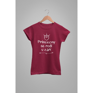 MMO Dámske tričko Princezny se rodí v září Barva: Marlboro červená, Velikost: XL