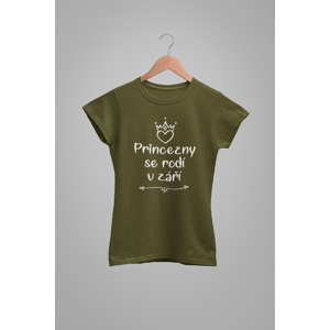 MMO Dámske tričko Princezny se rodí v září Barva: Khaki, Velikost: XL
