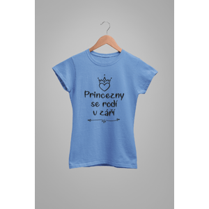 MMO Dámske tričko Princezny se rodí v září Barva: Světlemodrá, Velikost: XL