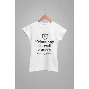 MMO Dámske tričko Princezny se rodí v únoru Barva: Bíla, Velikost: 2XL