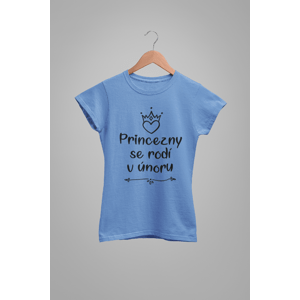 MMO Dámske tričko Princezny se rodí v únoru Barva: Světlemodrá, Velikost: 2XL