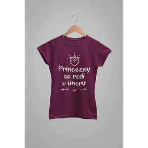 MMO Dámske tričko Princezny se rodí v únoru Barva: Fuchsiová, Velikost: S