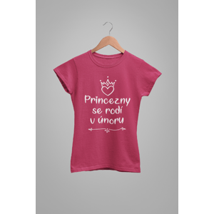 MMO Dámske tričko Princezny se rodí v únoru Barva: Purpurová, Velikost: XL