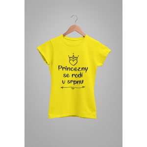 MMO Dámske tričko Princezny se rodí v srpnu Barva: Citrónová, Velikost: XL