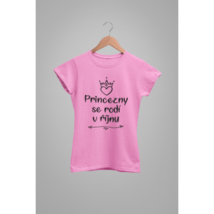 MMO Dámske tričko Princezny se rodí v říjnu Barva: Ružová, Velikost: L