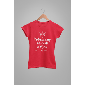 MMO Dámske tričko Princezny se rodí v říjnu Barva: Červená, Velikost: S