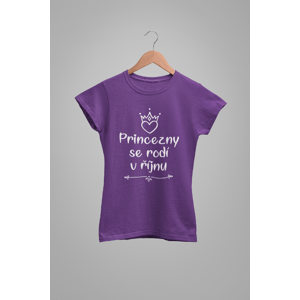MMO Dámske tričko Princezny se rodí v říjnu Barva: Fialová, Velikost: S