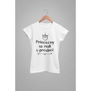 MMO Dámske tričko Princezny se rodí v prosinci Barva: Bíla, Velikost: 2XL