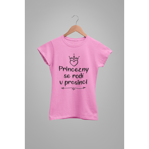 MMO Dámske tričko Princezny se rodí v prosinci Barva: Ružová, Velikost: XL