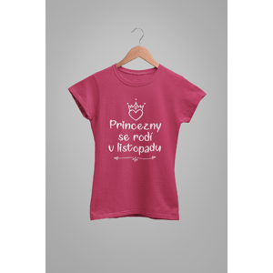 Dámske tričko Princezny se rodí v listopadu Barva: Purpurová, Velikost: XL