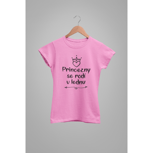 MMO Dámske tričko Princezny se rodí v lednu Barva: Ružová, Velikost: S