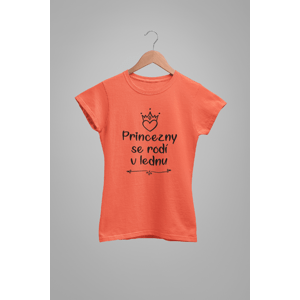 MMO Dámske tričko Princezny se rodí v lednu Barva: Korálová, Velikost: XL