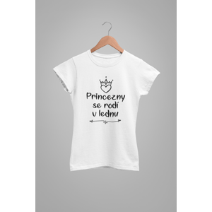 MMO Dámske tričko Princezny se rodí v lednu Barva: Bíla, Velikost: XL