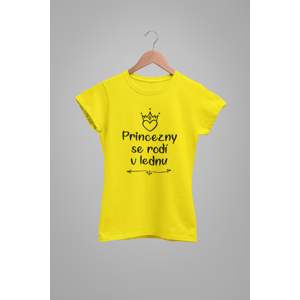 MMO Dámske tričko Princezny se rodí v lednu Barva: Citrónová, Velikost: XL