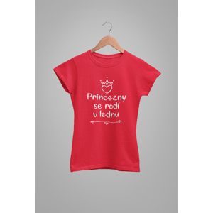 MMO Dámske tričko Princezny se rodí v lednu Barva: Červená, Velikost: S