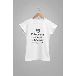 MMO Dámské tričko Princezny se rodí v březnu Barva: Bíla, Velikost: XL