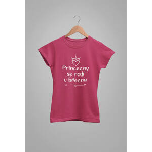 MMO Dámské tričko Princezny se rodí v březnu Barva: Purpurová, Velikost: L