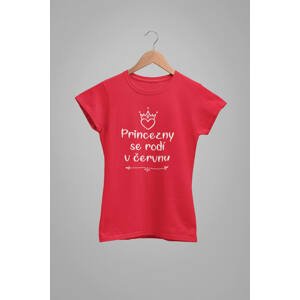 MMO Dámské tričko Princezny se rodí v červnu Barva: Červená, Velikost: S