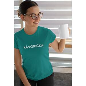 MMO Dámské tričko Kávopička Barva: Smaragdově zelená, Velikost: 2XL
