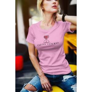 MMO Dámské tričko Čas na vínko Barva: Ružová, Velikost: L