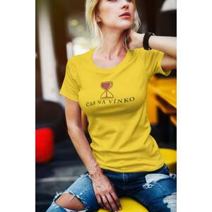 MMO Dámské tričko Čas na vínko Barva: Žlutá, Velikost: M