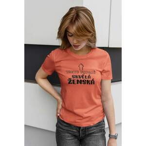 MMO Dámské tričko Skvělá ženská Barva: Korálová, Velikost: XL