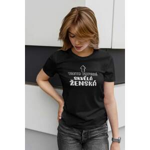 MMO Dámské tričko Skvělá ženská Barva: Černá, Velikost: XL