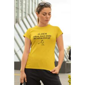 MMO Dámské tričko Já jsem zákon Barva: Žlutá, Velikost: M