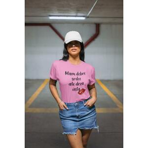 MMO Dámské tričko Dobré srdce Barva: Ružová, Velikost: XS