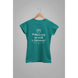 MMO Dámské tričko Princezny se rodí v červenci Barva: Smaragdově zelená, Velikost: 2XL