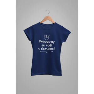 MMO Dámské tričko Princezny se rodí v červenci Barva: Půlnoční modrá, Velikost: XL