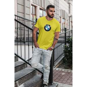 MMO Pánské tričko s logem auta BMW Barva: Citrónová, Velikost: 2XL