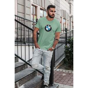 MMO Pánské tričko s logem auta BMW Barva: Mätová, Velikost: L