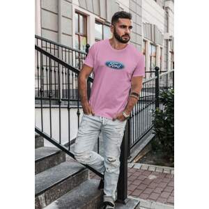 MMO Pánské tričko s logem auta Ford Barva: Ružová, Velikost: XS