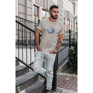 MMO Pánské tričko s logem auta Volkswagen Barva: Ledově šedá, Velikost: 2XL