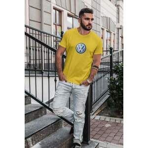 MMO Pánské tričko s logem auta Volkswagen Barva: Žlutá, Velikost: 2XL