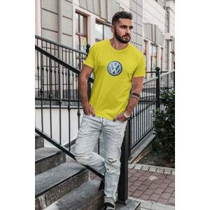 MMO Pánské tričko s logem auta Volkswagen Barva: Citrónová, Velikost: 4XL