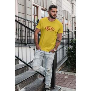 MMO Pánské tričko s logem auta Kia Barva: Žlutá, Velikost: 4XL