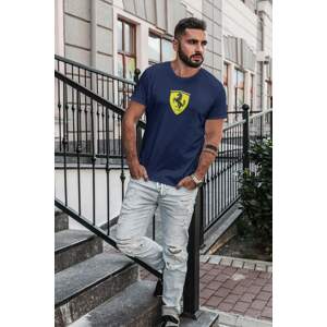 MMO Pánské tričko s logem auta Ferrari Barva: Půlnoční modrá, Velikost: 2XL