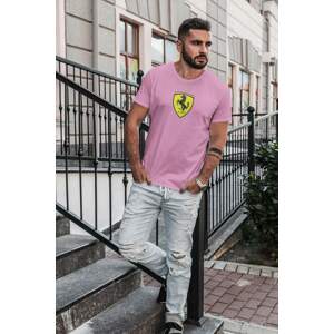 MMO Pánské tričko s logem auta Ferrari Barva: Ružová, Velikost: 4XL